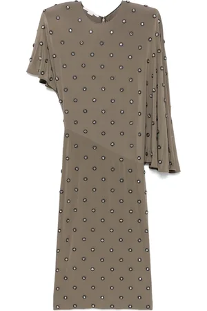 Stella McCartney Vestido midi con detalles de cristal