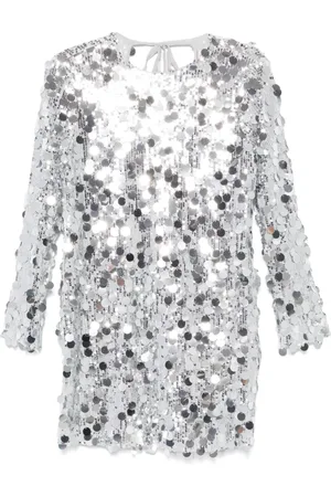 SEMICOUTURE Vestido corto bordado con lentejuelas