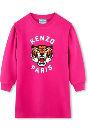 Kenzo Vestido estilo sudadera con aplique Tiger