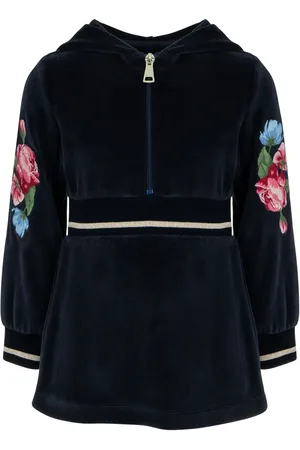 Lapin House Vestido de terciopelo con bordado floral