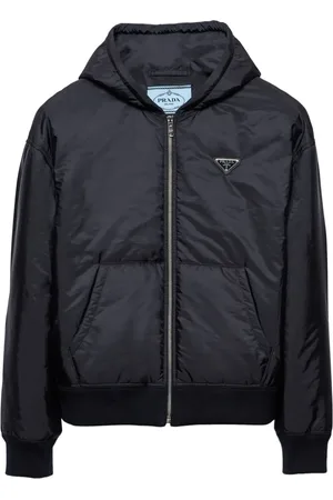Prada Chamarra bomber con capucha y placa del logo