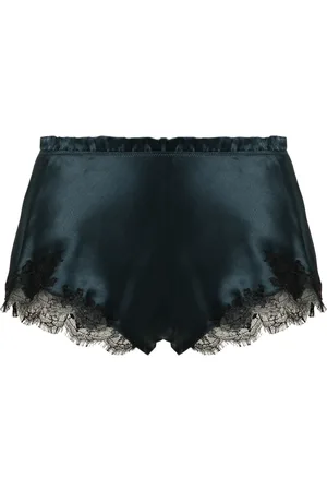 CARINE GILSON Shorts de seda con detalle de encaje