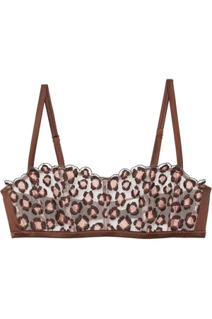 FLEUR DU MAL Bralette con bordado de leopardo