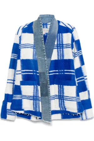 GREG LAUREN Chamarra estilo manta con motivo de cuadros
