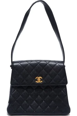 CHANEL Bolsa de hombro con capitonado de rombos y logo CC 1994-1999