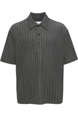 Solid Playera con cuello de rizo