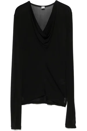 Totême Top drapeado con cuello en V