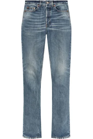 Saint Laurent Jeans rectos con parche del logo