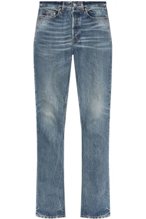 Saint Laurent Jeans rectos con parche del logo