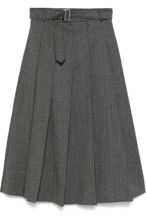 OFFICINE GENERALE Falda midi con diseño plisado