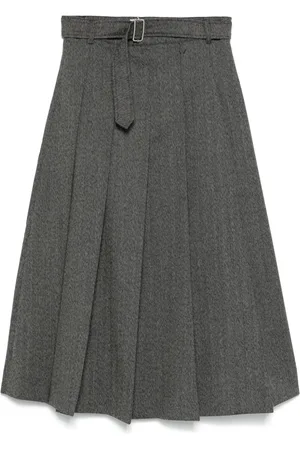 OFFICINE GENERALE Falda midi con diseño plisado