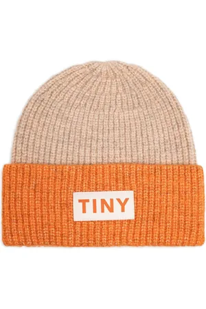 Tiny Cottons Gorro tejido de canalé con parche del logo