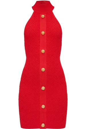 Balmain Vestido corto con cuello halter