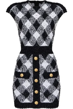 Balmain Vestido corto con detalle de botones