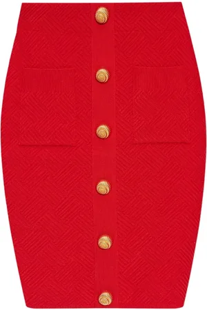 Balmain Falda midi con detalle de botones
