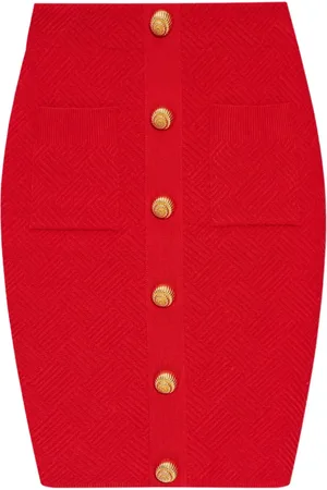 Balmain Falda midi con detalle de botones