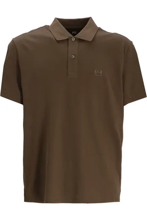 C.P. Company Playera tipo polo de piqué con parche del logo