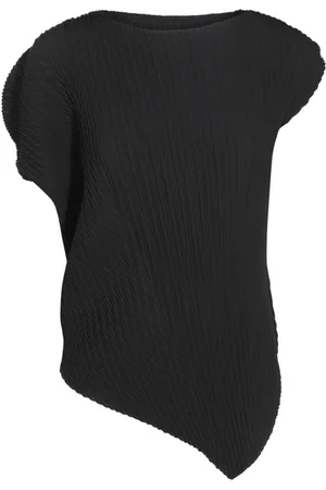 Issey Miyake Blusa asimétrica con cuello barco
