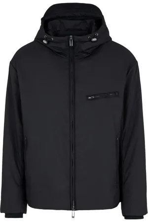 Emporio Armani Blusón con capucha y logo en jacquard