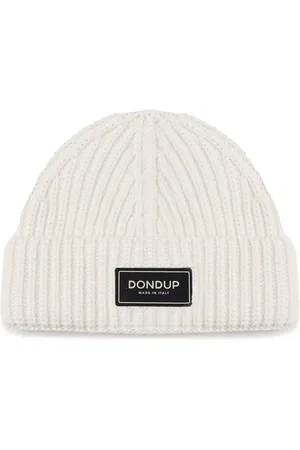 Dondup Gorro tejido de canalé con parche del logo