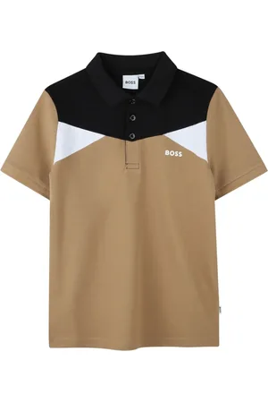 HUGO BOSS Playera tipo polo con diseño de paneles