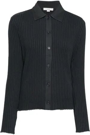 Vince Suéter tipo playera tipo polo de canalé