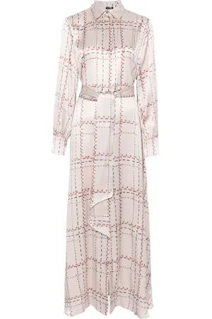 Kiton Vestido camisero de seda estampado