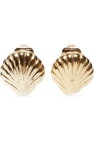 Dior Aretes de clip en forma de concha de mar