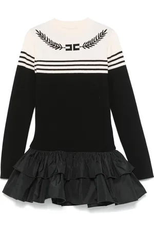Elisabetta Franchi Vestido con logo en jacquard