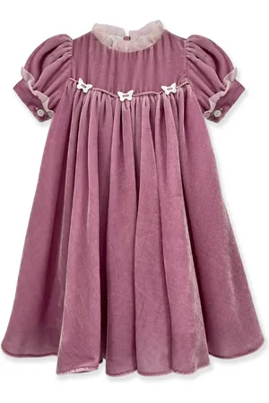 LA STUPENDERIA Vestido de terciopelo con mariposas estampadas
