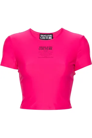 VERSACE Playera corta con logo estampado