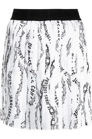VERSACE Falda corta con estampado Chain Couture