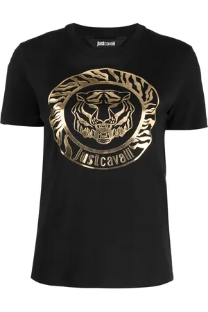 Roberto Cavalli Playera con logo estampado