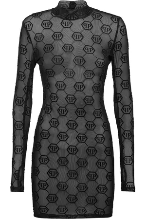 Philipp Plein Vestido de tul con monograma