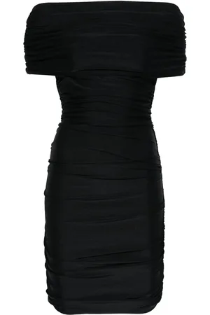 COPERNI Vestido corto plisado con hombros descubiertos