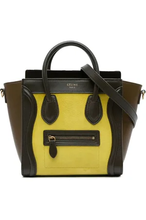 Céline Bolsa satchel Nano Tricolor Nubuck and Calfskin Luggage Tote 2014