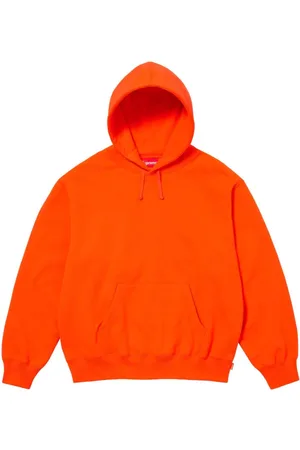Supreme Hoodie Orange con aplique satinado
