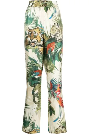 Roberto Cavalli Pantalones de seda rectos