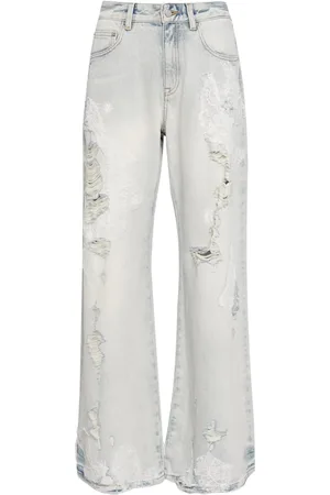 JNBY Jeans anchos con efecto envejecido