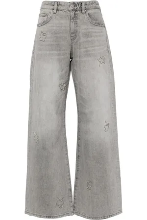JNBY Jeans anchos con detalle de mariposa
