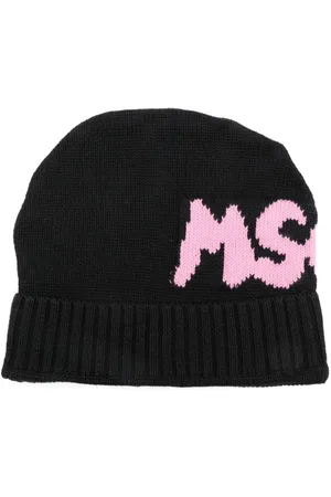 Msgm Gorro con logo en jacquard