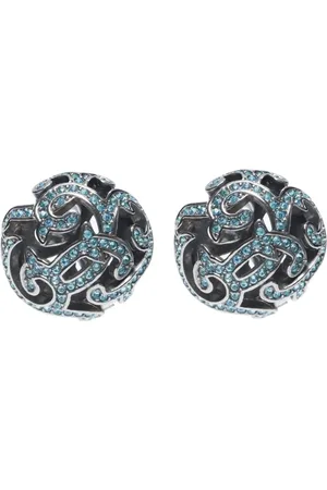 Dior Aretes de clip con detalles de strass