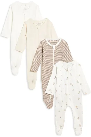 Purebaby Set de cuatro trajes de mameluco con cierre