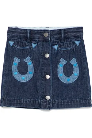 Stella McCartney Falda de mezclilla con aplique de caballo