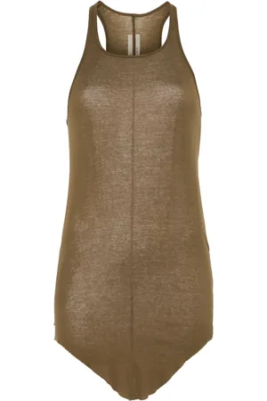 Rick Owens Camiseta de tejido fino de canalé
