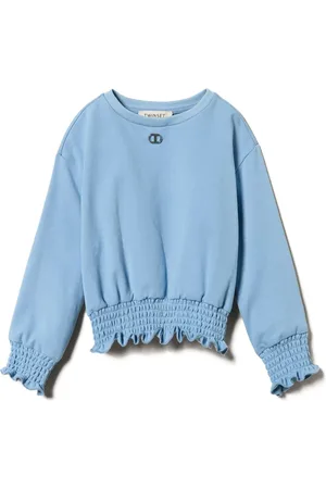 Twin-Set Sudadera con cuello redondo y detalle fruncido