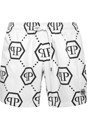 Philipp Plein Shorts de playa con monograma