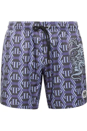 Philipp Plein Shorts de playa con monograma