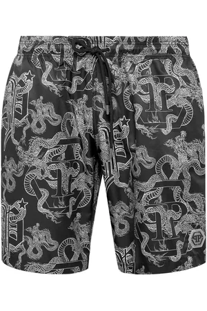 Philipp Plein Shorts de playa con estampado gráfico
