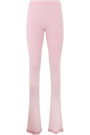 GCDS Pantalones tejidos de canalé acampanados